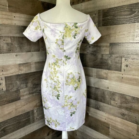 Calvin Klein Off the Shoulder Scuba dress Purple Size 12 P - Picture 8 of 10